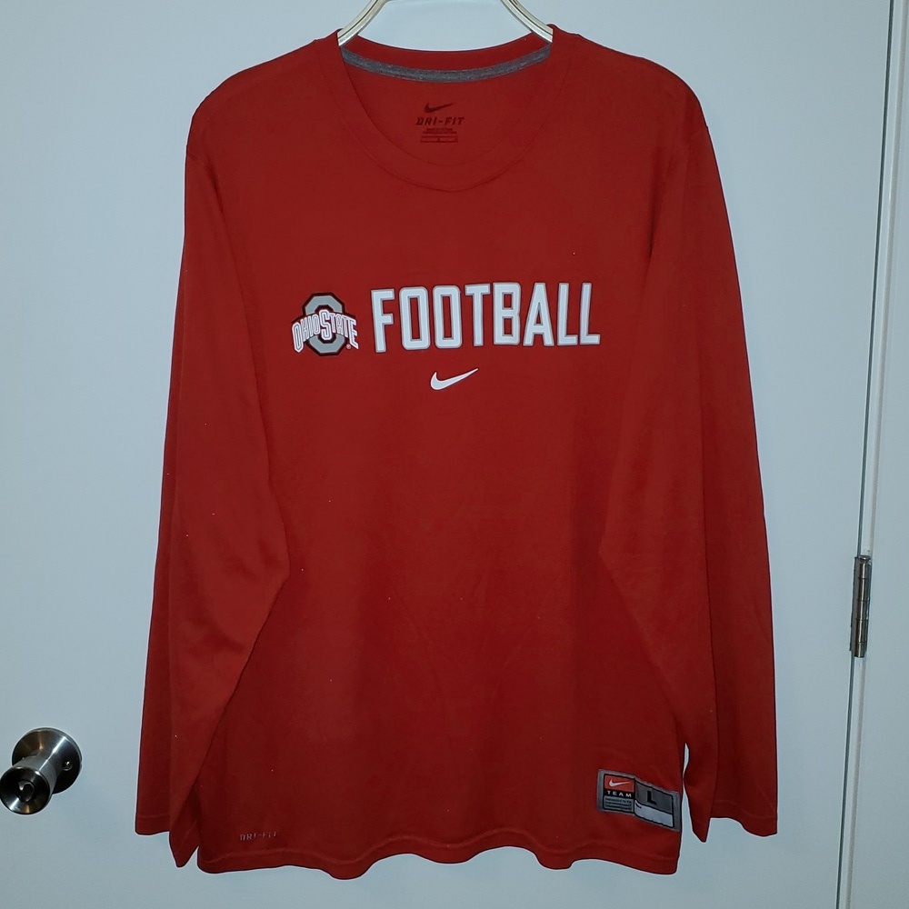 Nike Dri-Fit Ohio State Football Long Sleeve Shirt Size Men's Large